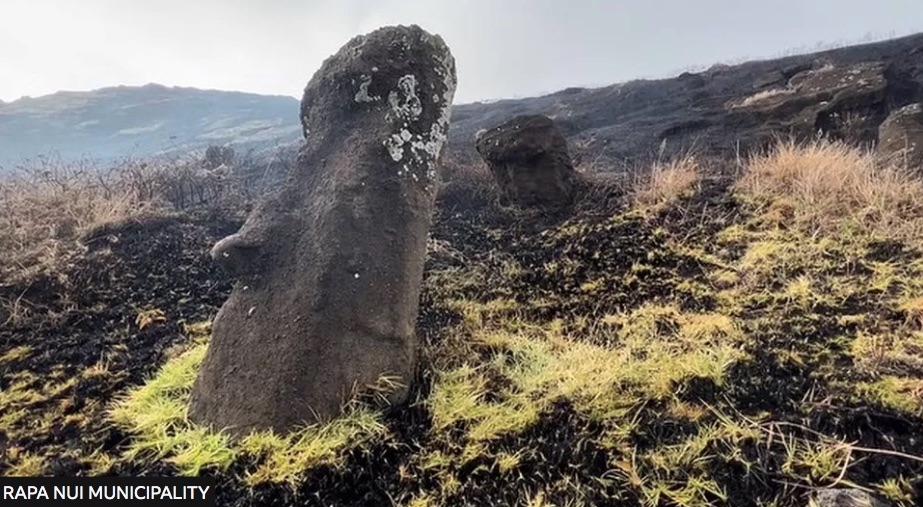 Megrongálódtak a titokzatos húsvét-szigeti szobrok egy tűzben