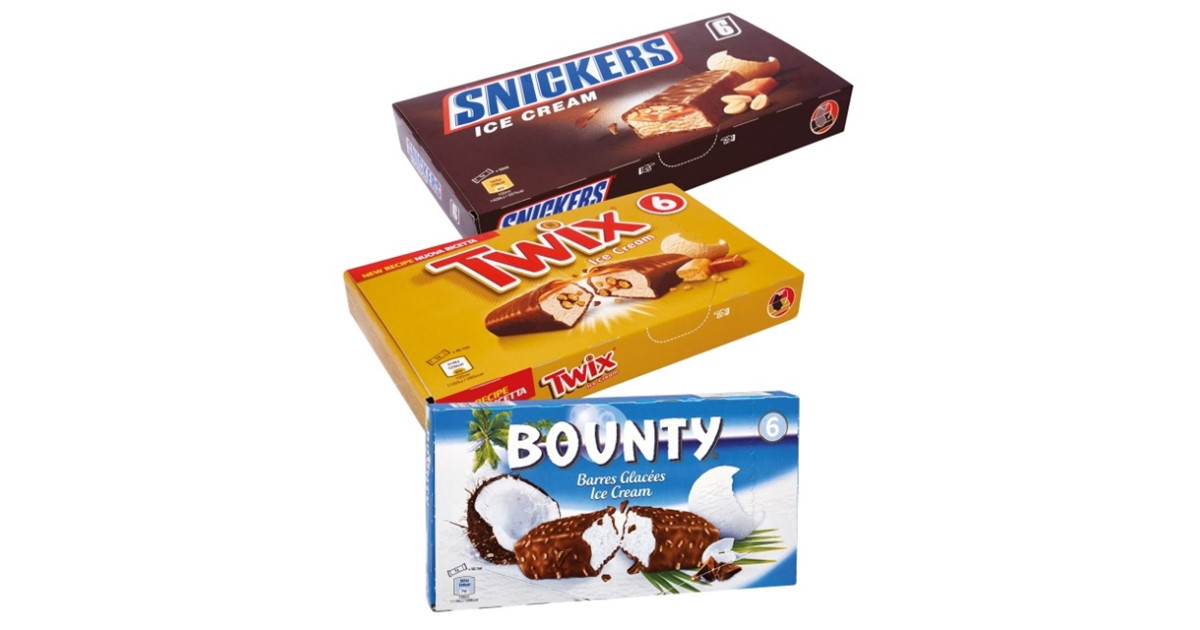 A Spar visszahívta a Bounty, a Twix és a Snickers márkájú jégkrémjeit