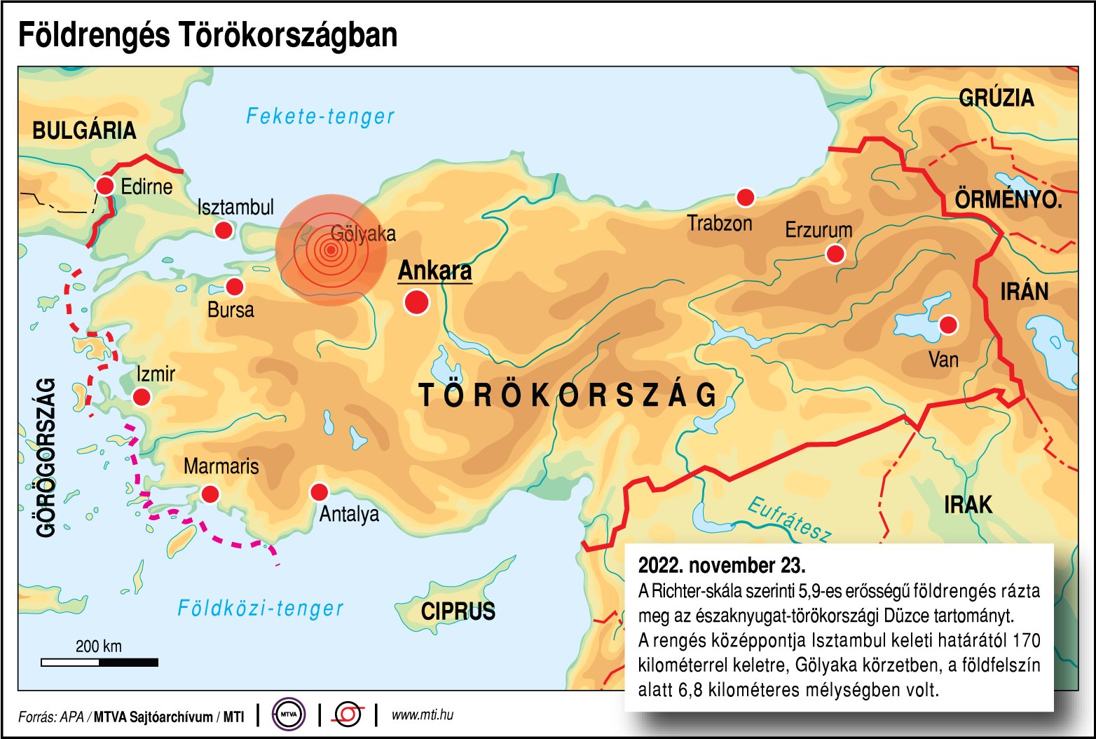 Erős földrengés rázta meg Törökországot