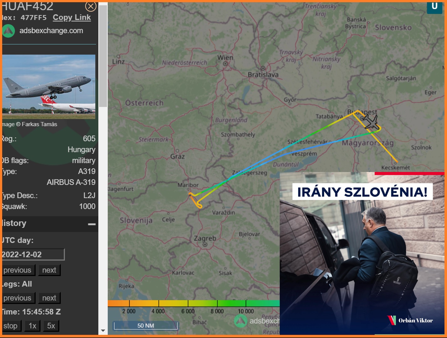 Repülővel utazott Orbán Viktor egy mindössze 350 kilométerre lévő szlovén városba