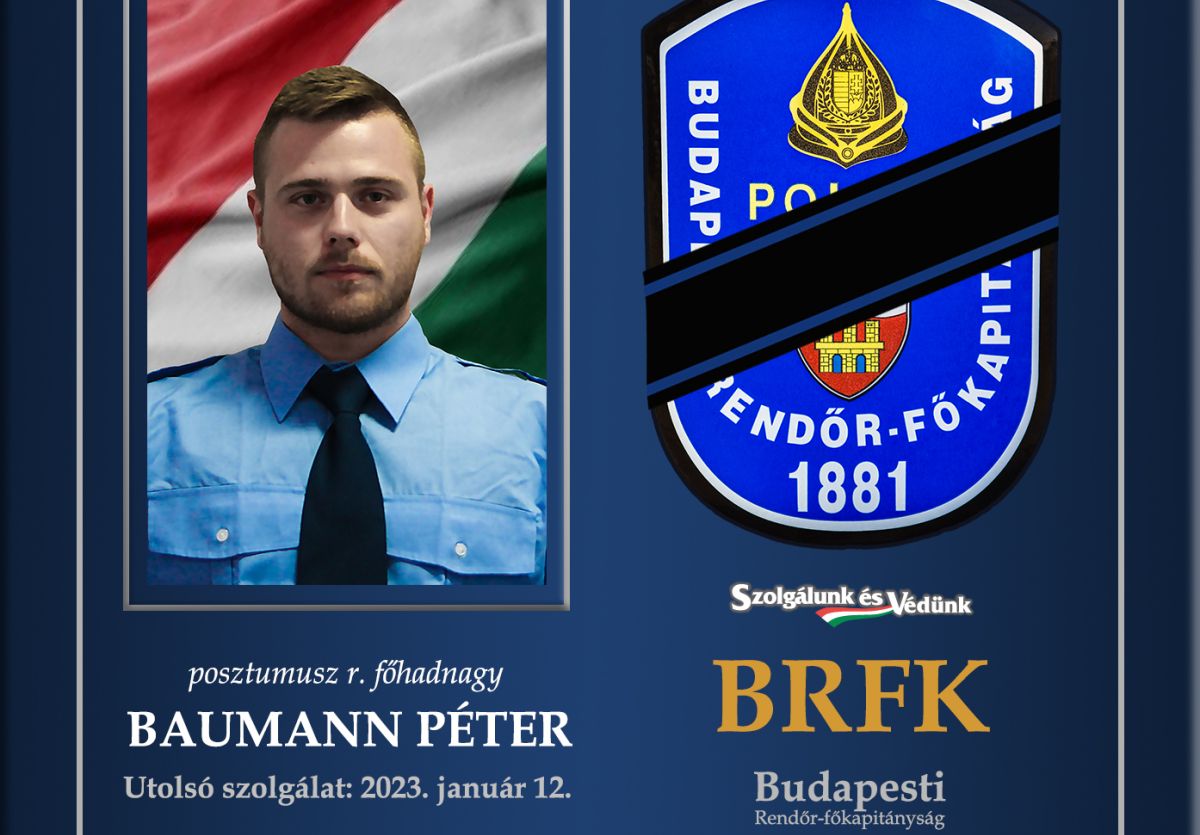 Pénteken lett volna 30 éves az Újbudán meggyilkolt rendőr, Baumann Péter