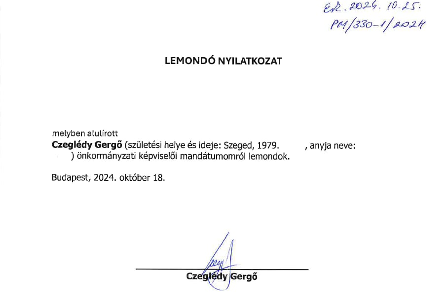 Lemondott Czeglédy Gergő, a vesztegetéssel gyanúsított óbudai képviselő