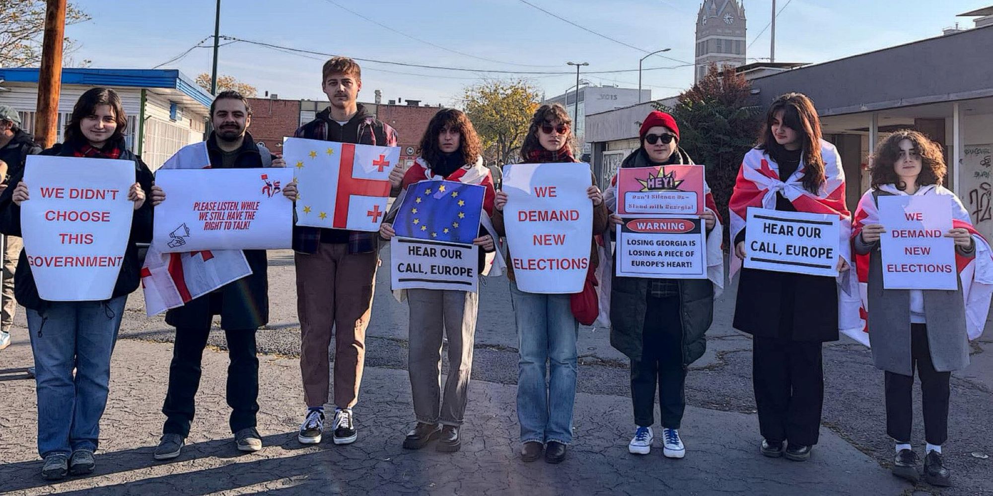 Grúzok tüntettek Budapesten, új választásokat követelve