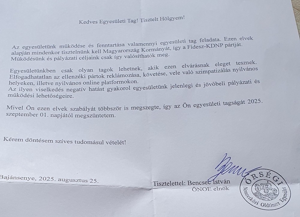 Oldtimerek, új harcosok? – politikai nézetei miatt zártak ki egy tagot egy autós egyesületből