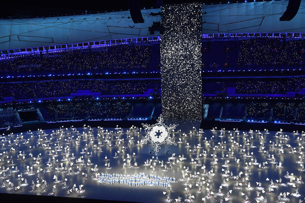 A XXIV. téli olimpia nyitóünnepsége a pekingi Nemzeti Stadionban 2022. február 4-én. (MTI/Kovács Tamás)