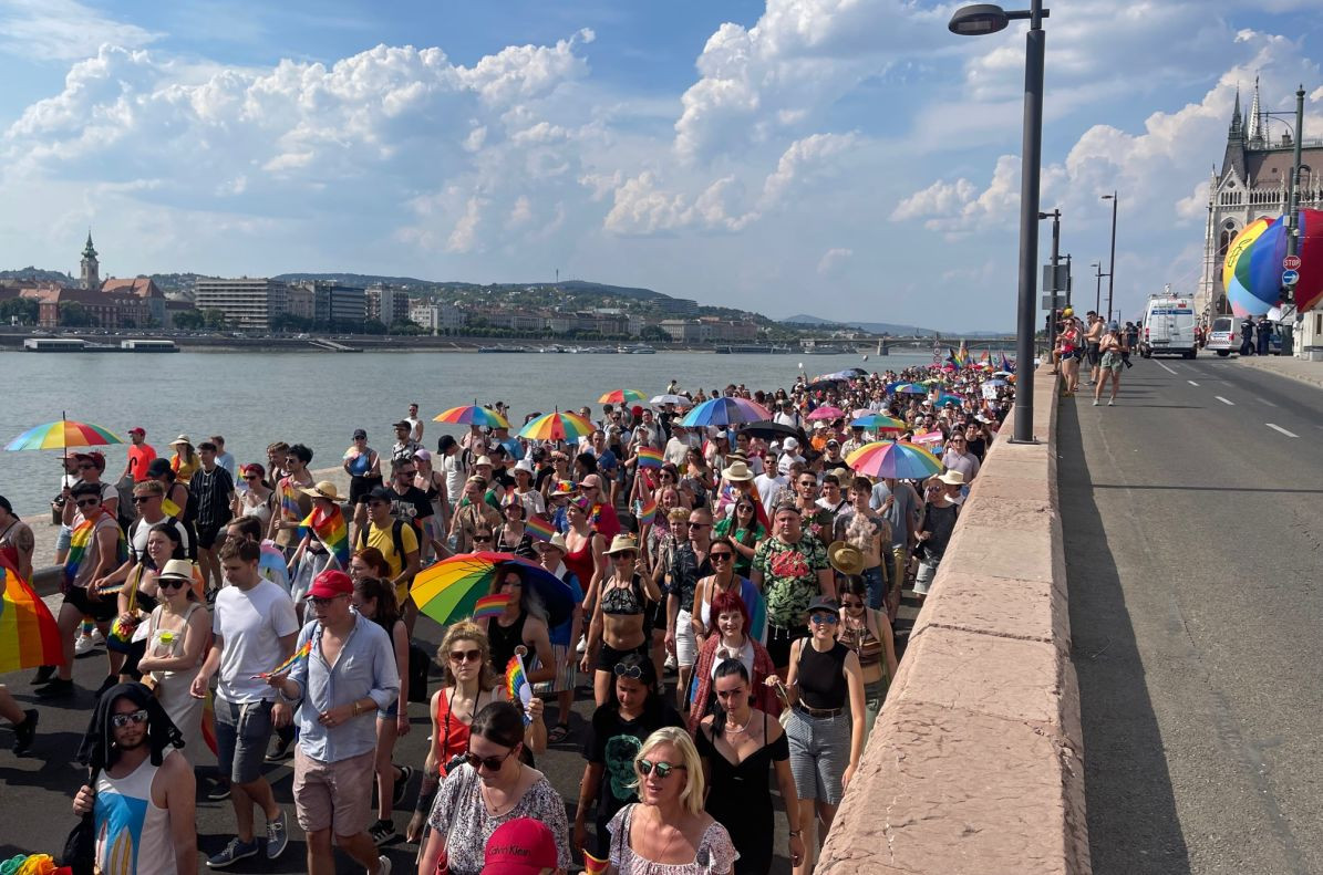 A Budapest Pride felvonulás 2022. július 23-án (Fotó: Lukács Csaba/Magyar Hang)