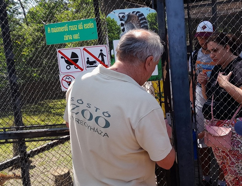Látogatók szorultak be a Nyíregyházi Állatkertben