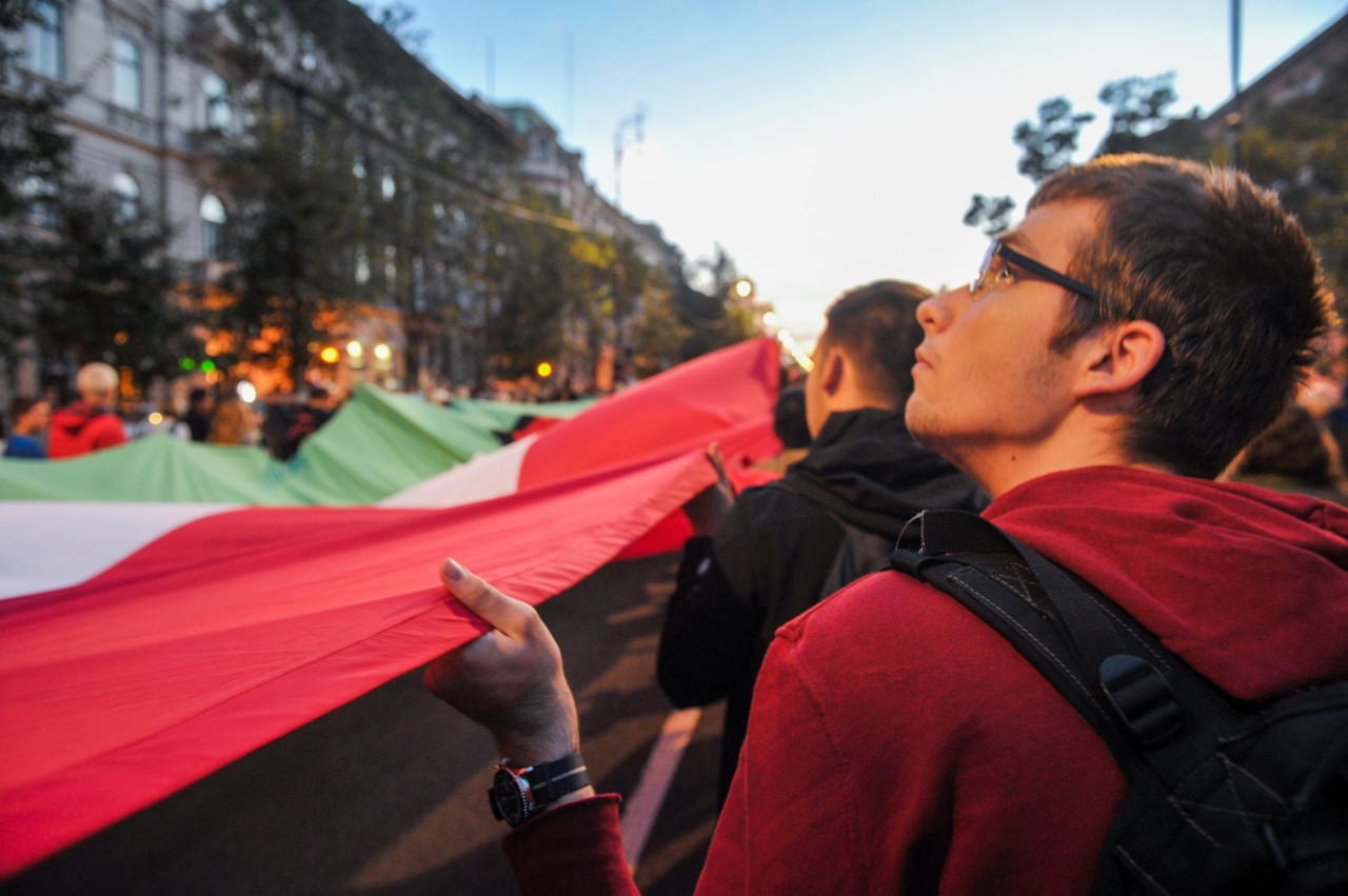 Szabadság! Érted tüntetés 2023. október 23-án, Budapesten (Fotó: Magyar Hang/Beliczay László)