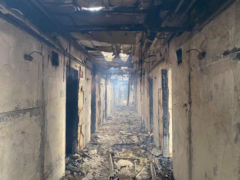 Ennyi maradt a folyosóból a tűz után (Fotó: Hotel Silvanus**** Visegrád / Facebook)