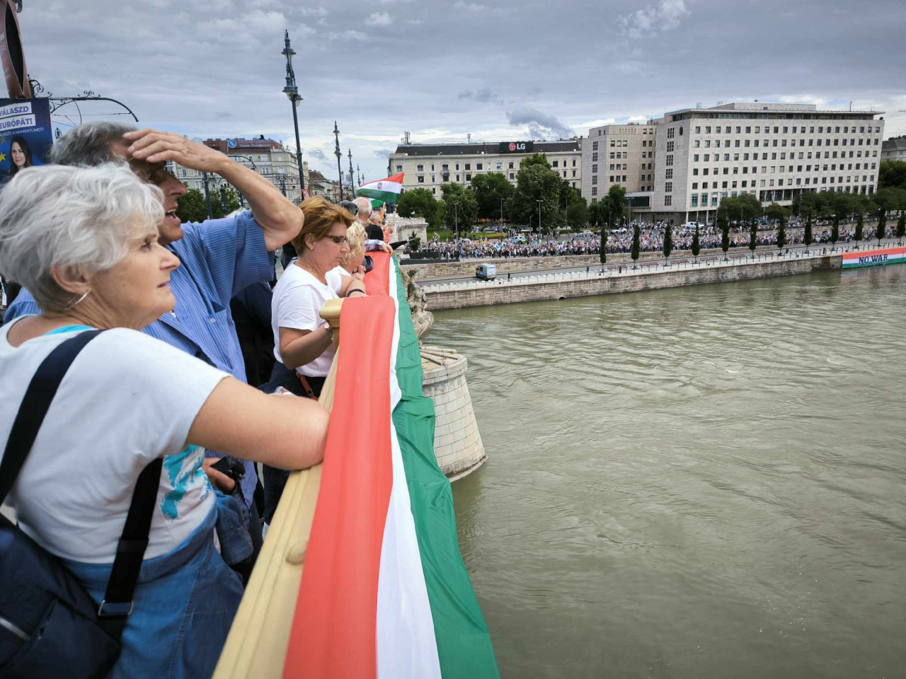 A Békemenet résztvevői Budapesten 2024. június 1-jén (Fotó: Magyar Hang/Dévényi István)
