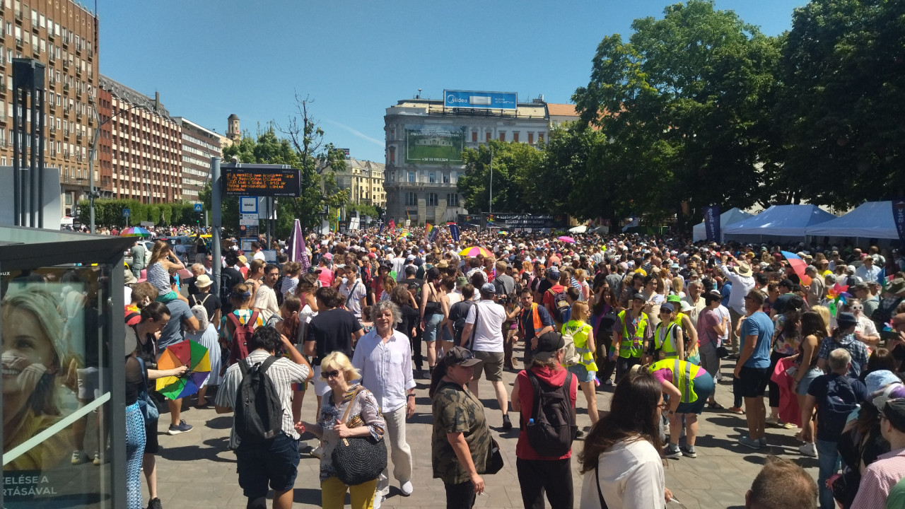 A 2025-ös Pride résztvevői (Fotó: Koncz Tamás/Magyar Hang)