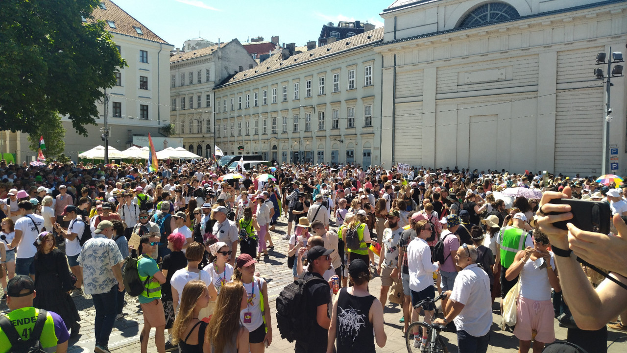 A 2025-ös Pride résztvevői (Fotó: Koncz Tamás/Magyar Hang)