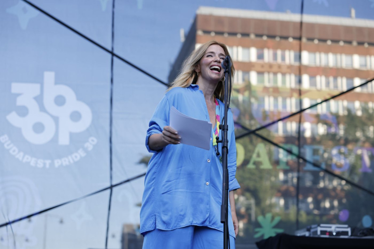 Kovács Patrícia a Pride színpadán (Fotó: Végh László/Magyar Hang)