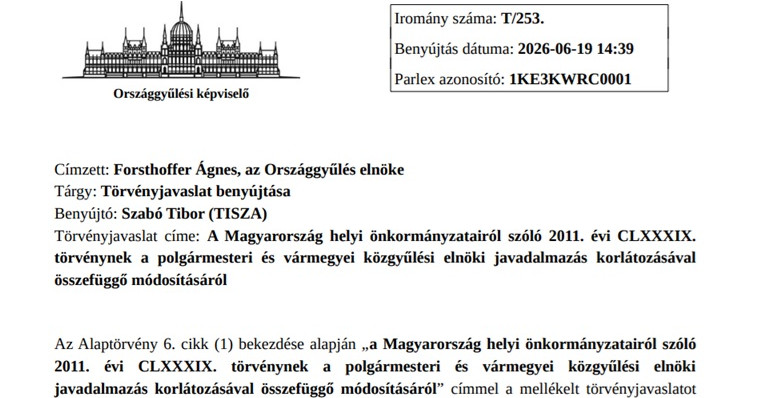 Benyújtották a polgármesteri bérek befagyasztását szabályozó javaslatot.